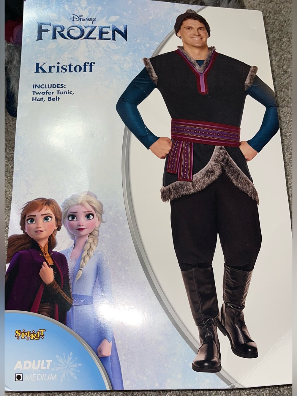 Disney Kristoff adult Medium costume tunic hat belt Halloween